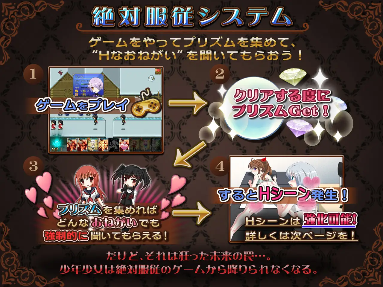 新汉化[冒险RPG/羞耻/耻辱] 绝对服从的棱镜战士 -在超自由RPG中让耻辱永远成为命令- 絶対服従プリズムスターズ -超自由RPGで恥辱の永遠命令させろ- v4.05c2 AI汉化版+全回想存档 [9.40G]